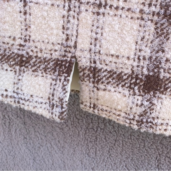 Amaryllis Taupe Plaid Shes The One Skirt Sz L - Picture 3 of 9